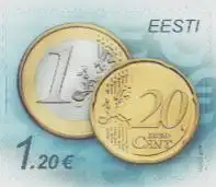 Estland Mi.Nr. 807 Euro-Münzen, 1-Euro- und 20-cent - Münzen, skl. (1,20)
