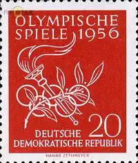 D,DDR Mi.Nr. 539 Olympia 1956, Ringe, Loorber, Fackel (20)