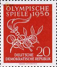 D,DDR Mi.Nr. 539 Olympia 1956, Ringe, Loorber, Fackel (20)