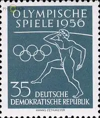 D,DDR Mi.Nr. 540 Olympia 1956, Antiker Speerwerfer (35)