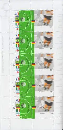 D,Bund Mi.Nr. Klbg. 2258-59 Fußballweltmeister im 20. Jahrhundert (m.5x2258-59)