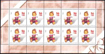 D,Bund Mi.Nr. Klbg. 2262 Jugend 2002, Kinderspielzeug, Puppe (m.10x2262)