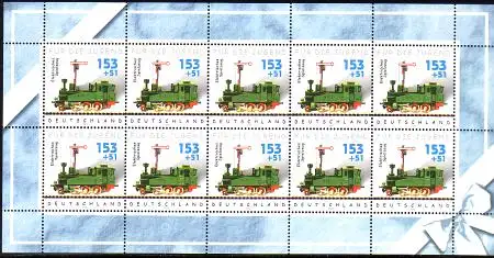 D,Bund Mi.Nr. Klbg. 2264 Jugend 2002, Kinderspielzeug, Eisenbahn (m.10x2264)