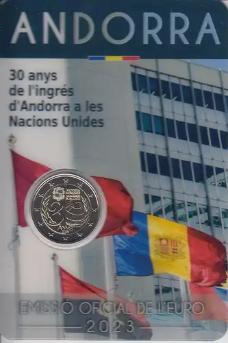 Andorra 2023, 2 €, UNO Beitritt