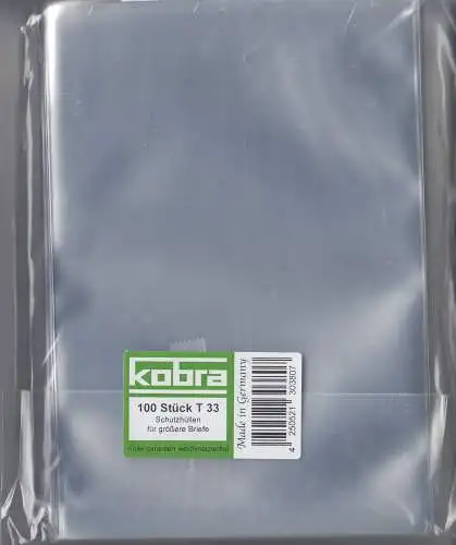 Kobra, Schutzhülle T33 (128x190 mm),  [Packung mit 100 Stück] z.B. für größere