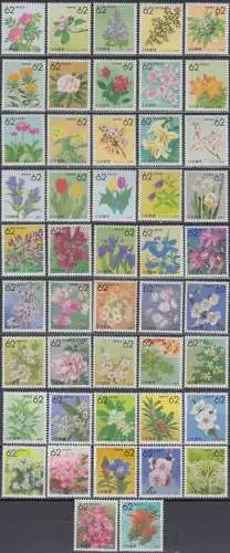 Japan Mi.Nr. 1908-54 Präfekturmarken Blüten (47 Werte)