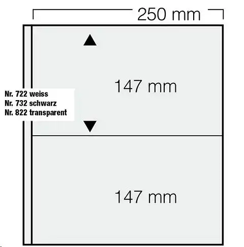 SAFE - GARANT Einsteckblatt 732 (2 Streifen, Höhe 147 x Breite 250 mm), schwarz