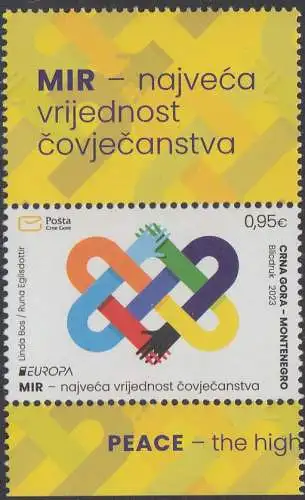 Montenegro Mi.Nr. 497+Zf Europa 2023 Frieden (0,95)