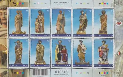 Malta Mi.Nr. 2106-2115 Josefstatuen in Pfarrkirchen (Zdr-Bogen 1)