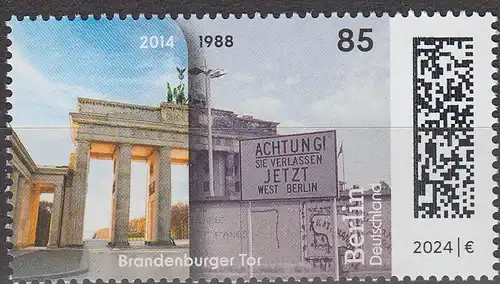 D,Bund Mi.Nr. 3808 Zeitreise durch Deutschland, Brandenburger Tor 1988+2014 (85)