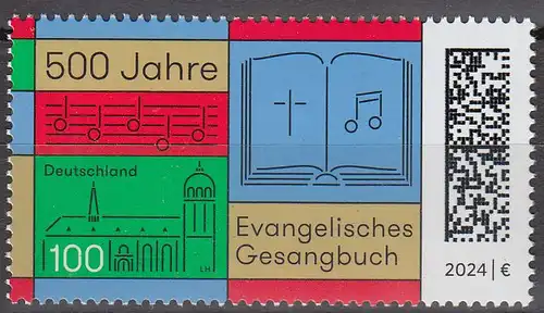 D,Bund Mi.Nr. 3809, 500 Jahre Evangelisches Gesangbuch (100)
