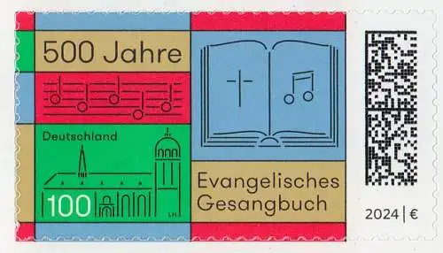 D,Bund Mi.Nr. 3810, 500 Jahre Evangelisches Gesangbuch selbstklebend (100)