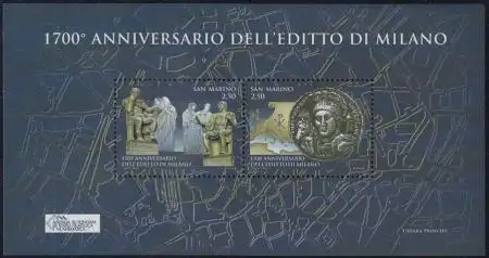 San Marino Mi.Nr. Block 63 1700 Jahre Mailänder Toleranzedikt