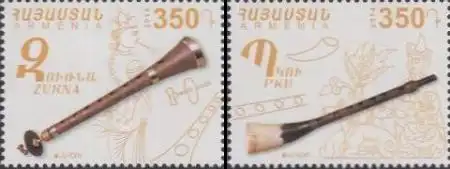 Armenien Mi.Nr. 887-88 Europa 2014 Volksmusikinstrumente, Zuma, Pku (2 Werte)