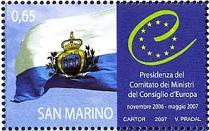San Marino Mi.Nr. 2285 Vorsitz im Europarat, Nationalflagge (0,65)