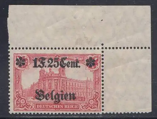 Deutsche Besetzung 1. Weltkrieg, Belgien Mi.Nr. 23, Eckrand, Reichspostgebäude