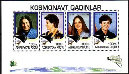 Aserbaidschan Mi.Nr. Klbg.206-09 Bemannte Mondlandung, Astronautinnen (m.206-09)