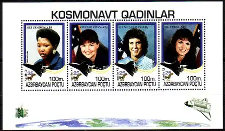 Aserbaidschan Mi.Nr. Klbg.210-13 Bemannte Mondlandung, Astronautinnen (m.210-13)