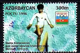 Aserbaidschan Mi.Nr. 294 Olympia 1996, N. Komaneci, Turnen Goldmed. 1976 (300)