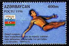 Aserbaidschan Mi.Nr. 295 Olympia 1996, G.Louganis Wasserspringen Gold 1984 (400)