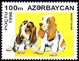 Aserbaidschan Mi.Nr. 307 Hundewelpen, Basset (100)