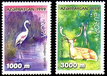 Aserbaidschan Mi.Nr. 442-43 Europa 99, Natur-- und Nationalparks (2 Werte)