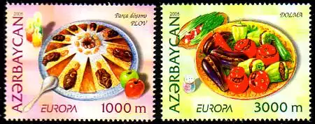 Aserbaidschan Mi.Nr. 610-11A Europa 2005, Gastronomie (2 Werte)