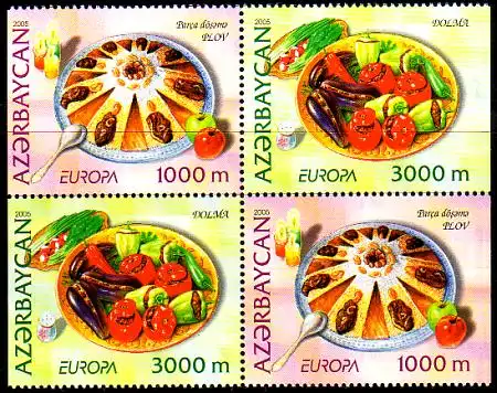 Aserbaidschan Mi.Nr. Zdr.610-11D Europa 2005, Gastronomie, s.Beschreibung