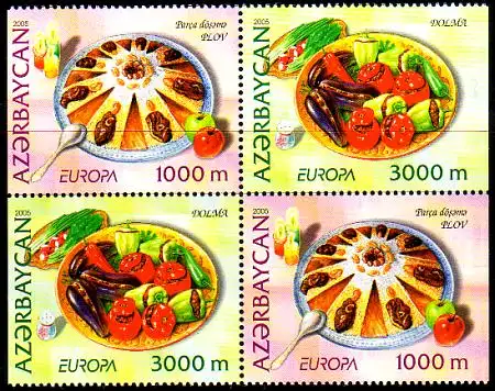 Aserbaidschan Mi.Nr. Zdr.610-11D Europa 2005, Gastronomie, s.Beschreibung