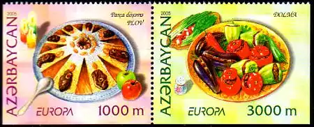 Aserbaidschan Mi.Nr. Zdr.610-11E Europa 2005, Gastronomie