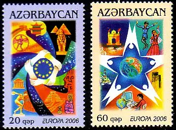 Aserbaidschan Mi.Nr. 638-39A Europa 2006, Integration (2 Werte)