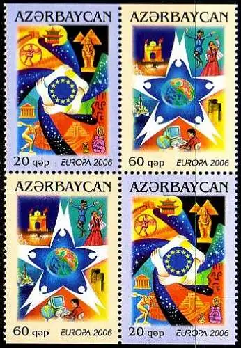 Aserbaidschan Mi.Nr. Zdr.638-39D Europa 2006, Integration, s. Beschreibung