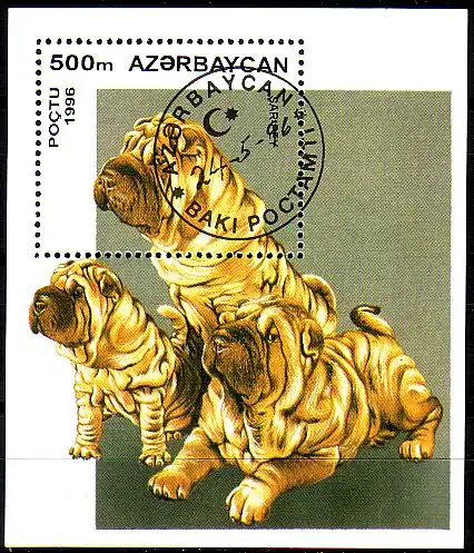 Aserbaidschan Mi.Nr. Block 22 Hundewelpen, Shar-Pei