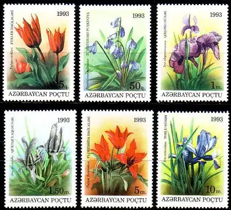 Aserbaidschan Mi.Nr. 91-96 Einheimische Flora (6 Werte)