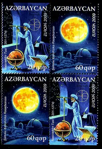 Aserbaidschan Mi.Nr. Zdr.758-59D Europa 2009, Astronomie, s.Beschreibung