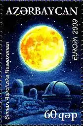 Aserbaidschan Mi.Nr. 759A Europa 2009, Astronomie, Mond + Observatorium (20)