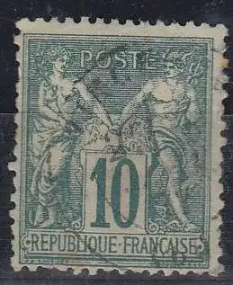 Frankreich MiNr. 60 II Freim. Symbole für Frieden und Handel (10c) gestempelt