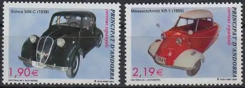 Andorra span Mi.Nr. 314-315 Geschichte des Automobils (2 Werte)