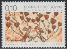Bosnien-Herz.Kroat. Mi.Nr. 194 Valentinstag, Vogelpaar im Baum (0,10)