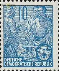 D,DDR Mi.Nr. 578A Freim. Fünfjahresplan, Wz.3, K 13:12 1/2 Bauer Handwerker (10)