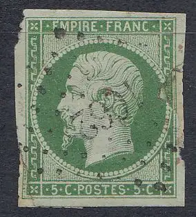 Frankreich MiNr. 11 Freim. Kaiser Napoleon III. (5c) gestempelt, siehe Bilder!