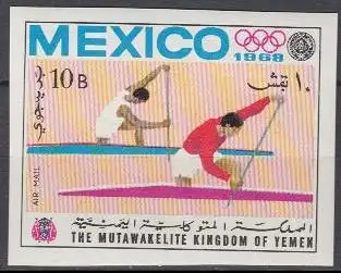 Jemen (Königreich) Mi.Nr. 498B Olympia 1968 Mexiko, Kanadier (10)
