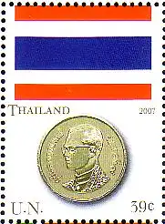 UNO New York Mi.Nr. 1050 Flaggen und Münzen, Thailand (0,85)