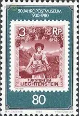 Liechtenstein Mi.Nr. 750 50 Jahre Postmuseum, Freimarke MiNr. 94 (80)
