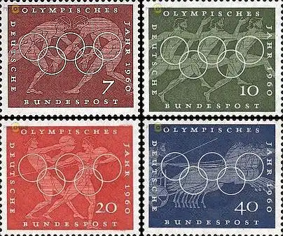 D,Bund Mi.Nr. 332-335 Olympiade Rom 1960 (4 Werte)