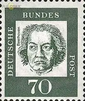 D,Bund Mi.Nr. 358yb Bedeutende Deutsche schw.bl.gr, Beethoven (70)