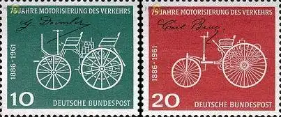 D,Bund Mi.Nr. 363-364 75.Motorisierung Daimler und Benz (2 Werte)