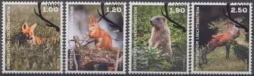 Liechtenstein MiNr. 2112-2115 Wildtiere (4 Werte)