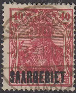 Saargebiet Mi.Nr. 48 Marke Deutsches Reich, Germania m. Aufdruck SAARGEBIET (40)