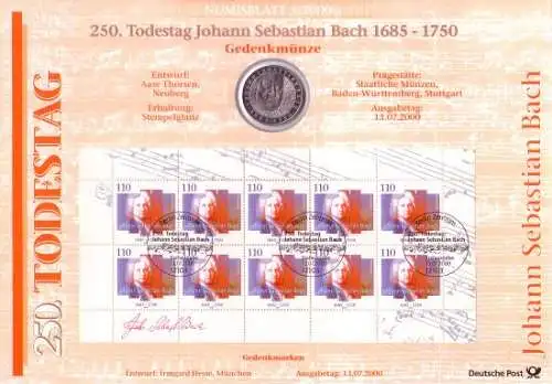 D,Bund, Johann Sebastian Bach (Numisblatt 3/2000)